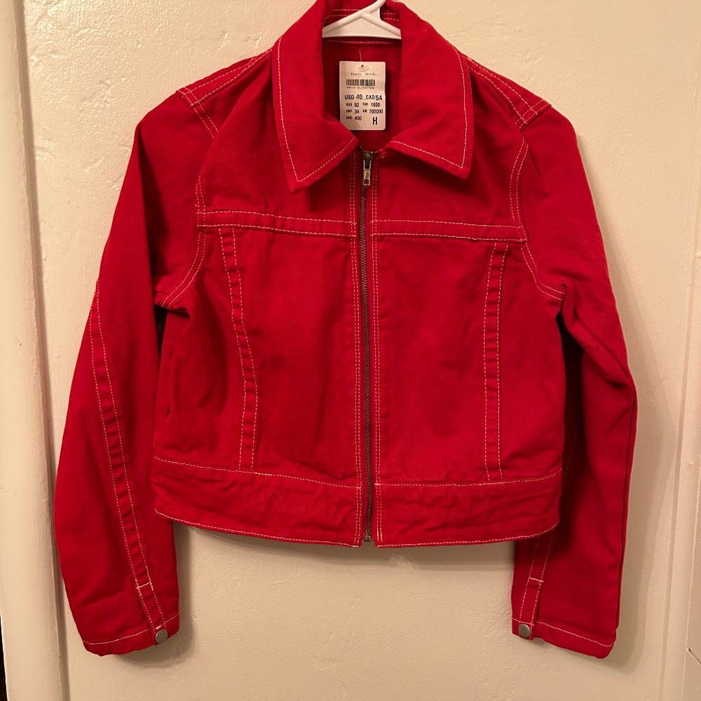 Red Brandy Melville zip up jacket